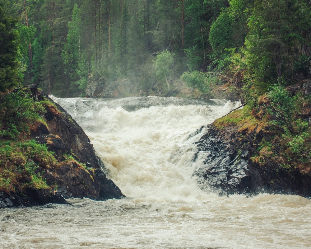 12.6.2021 Waterfall at Pieni karhunkierros Oulanka national park.