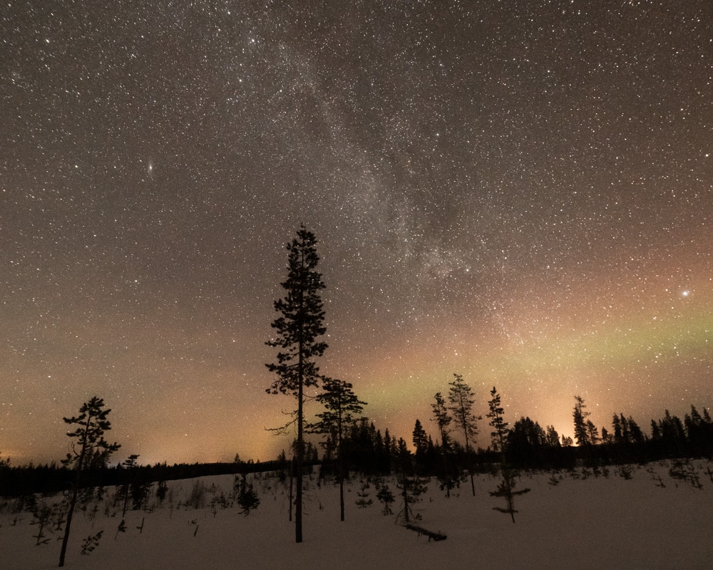 Milkyway at Rovaniemi Finland in mid February.