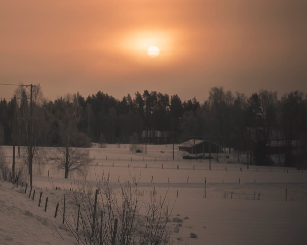 24.2.2020 sunrise with -30 Celsius in Tennilä.