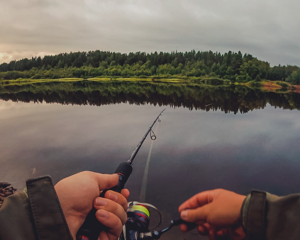 31.7.2021 Fishing at Ivalojoki, Finnish Lapland.