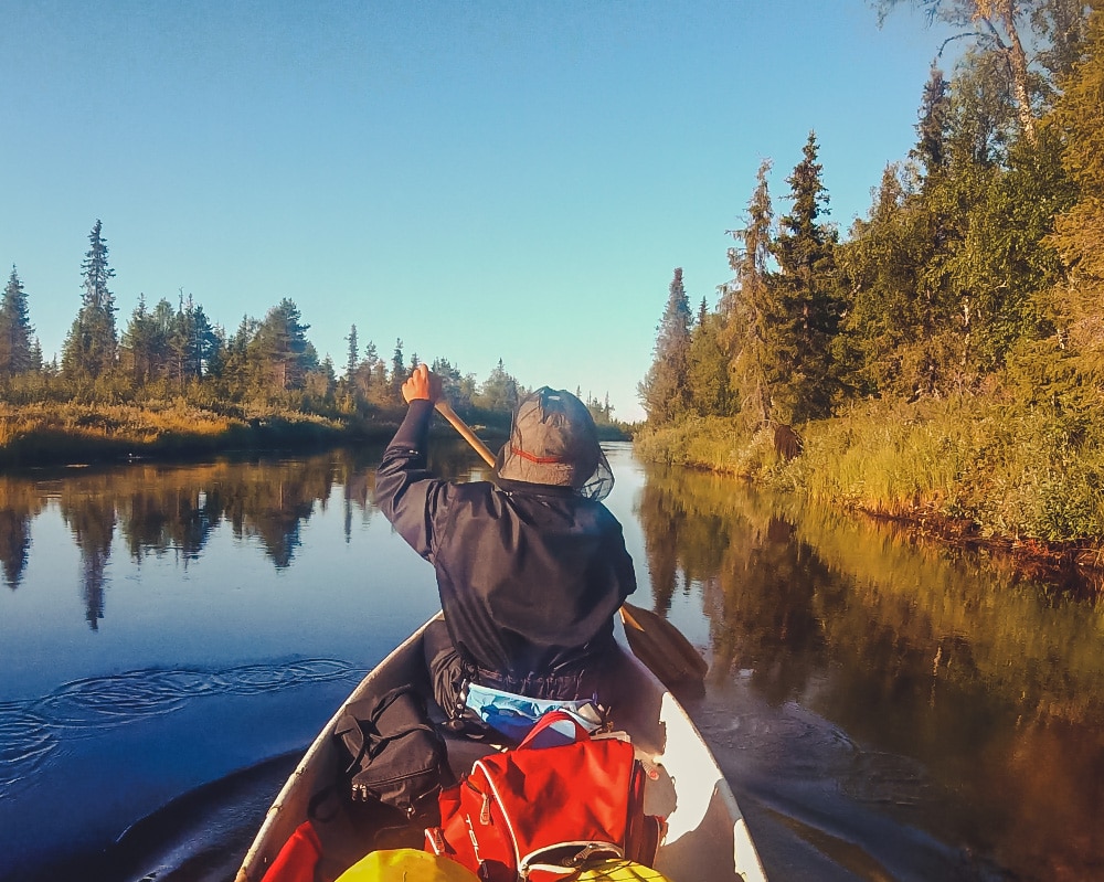 8.8.2021 Canoeing at Kapsajoki, Kittilä Finland.