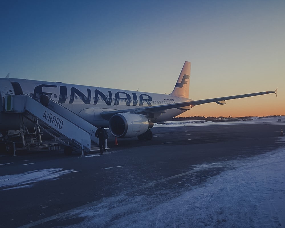 Finnair airplane winter 2019