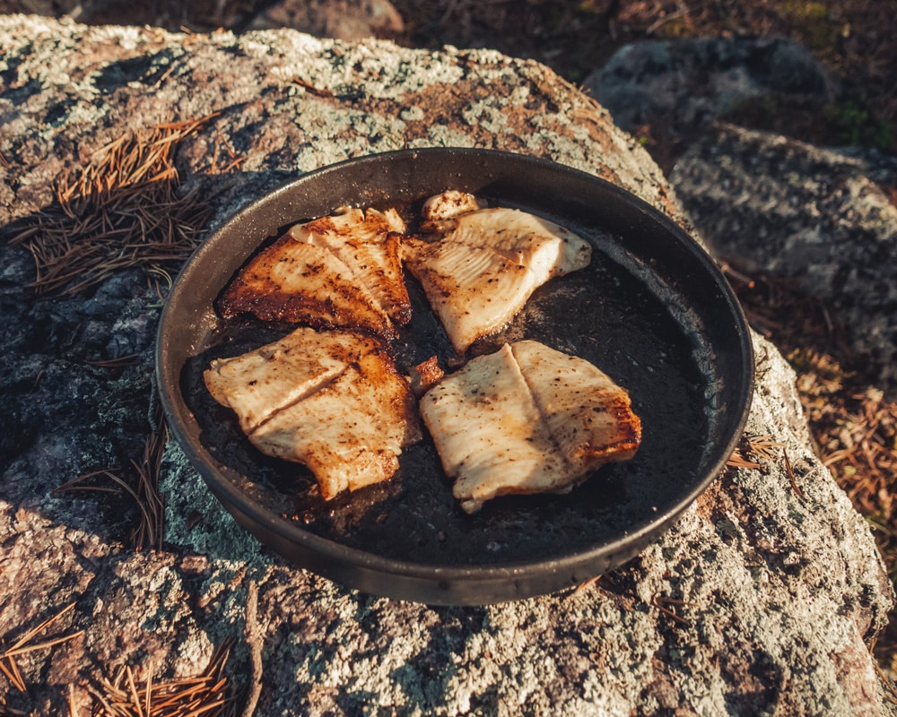 5.5.2022 Pike cooking with Trangia, Finnish Lapland.