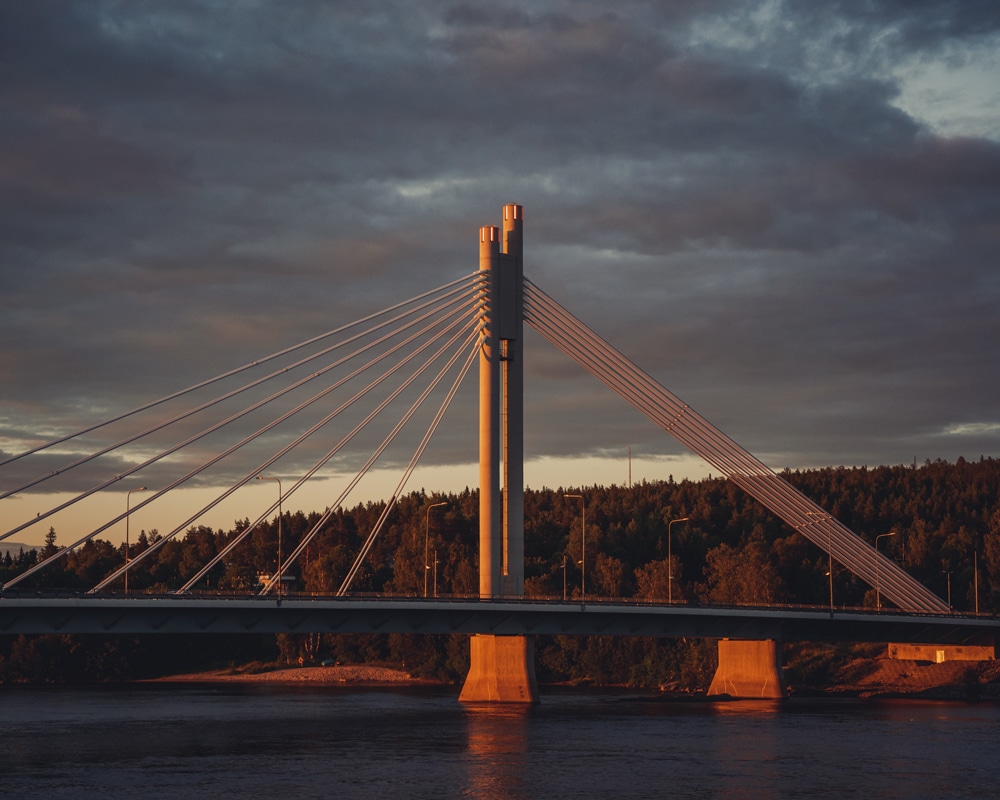 23.7.2022 Lumberjacks Candle Bridge Rovaniemi Finland.