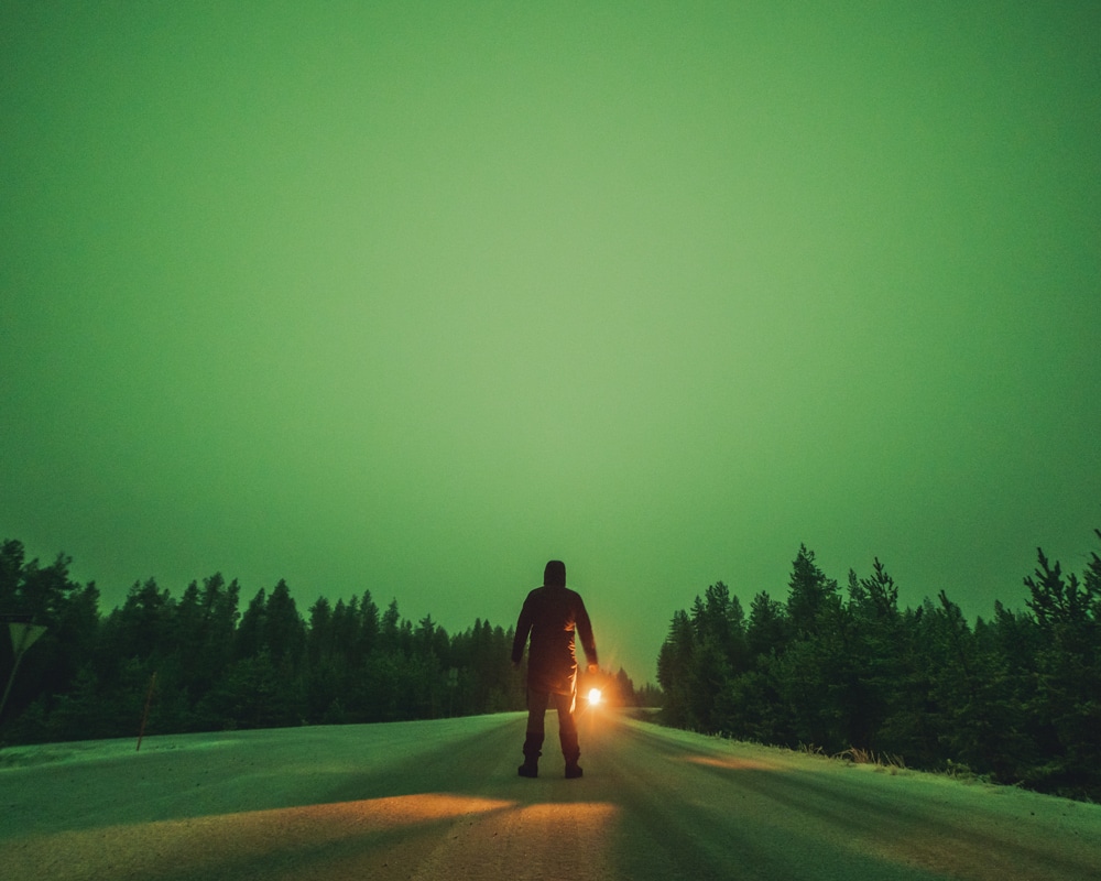 2.11.2022 Green clouds in Posio Lapland.