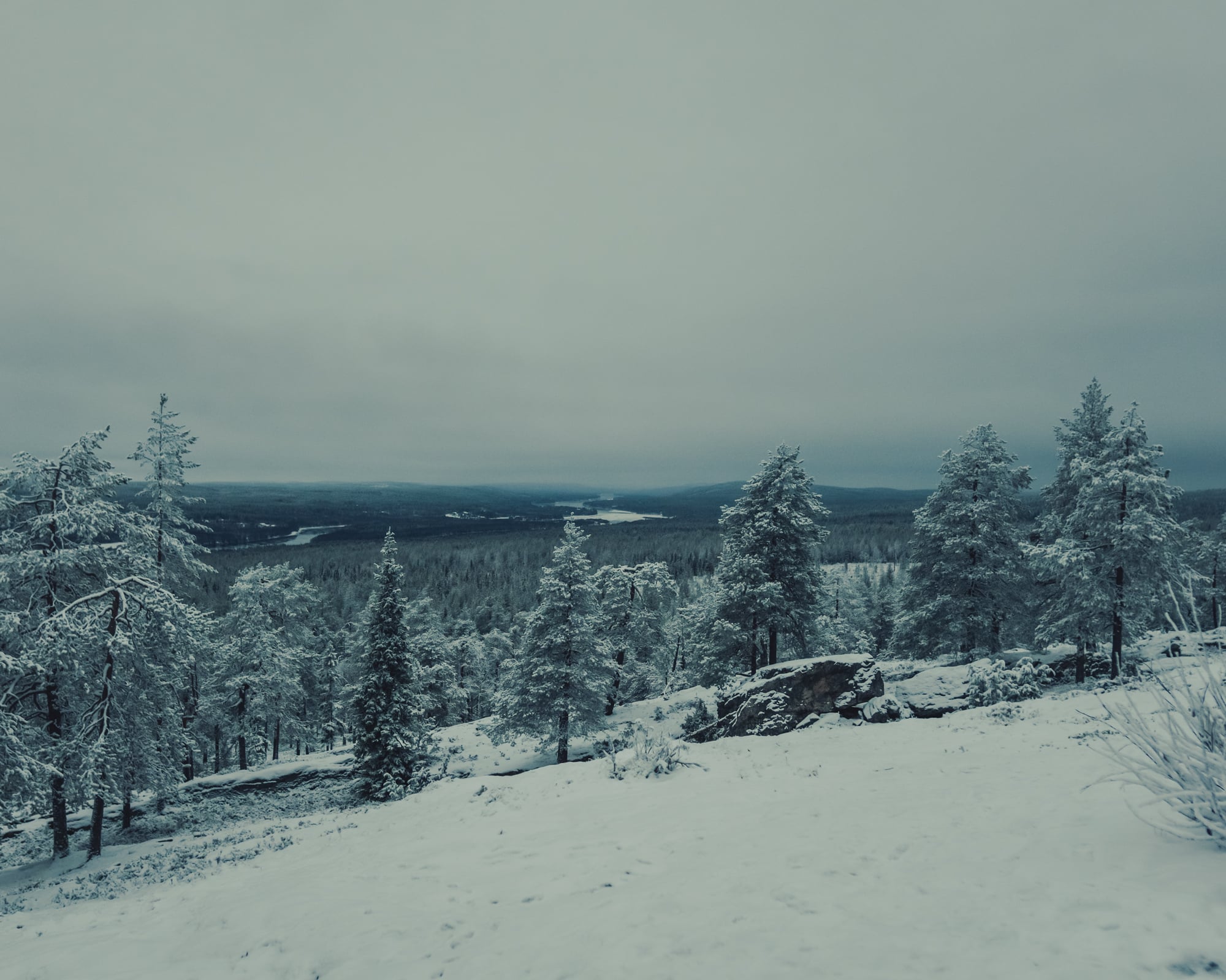 9.11.2022 Ounasjoki view from Kuninkaanlaavu, Rovaniemi Lapland.