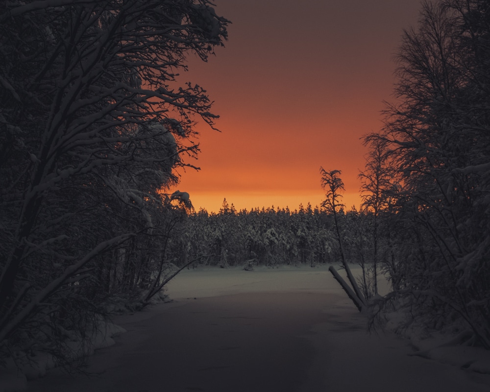 24.12.2022 Polar night in Rovaniemi Lapland.