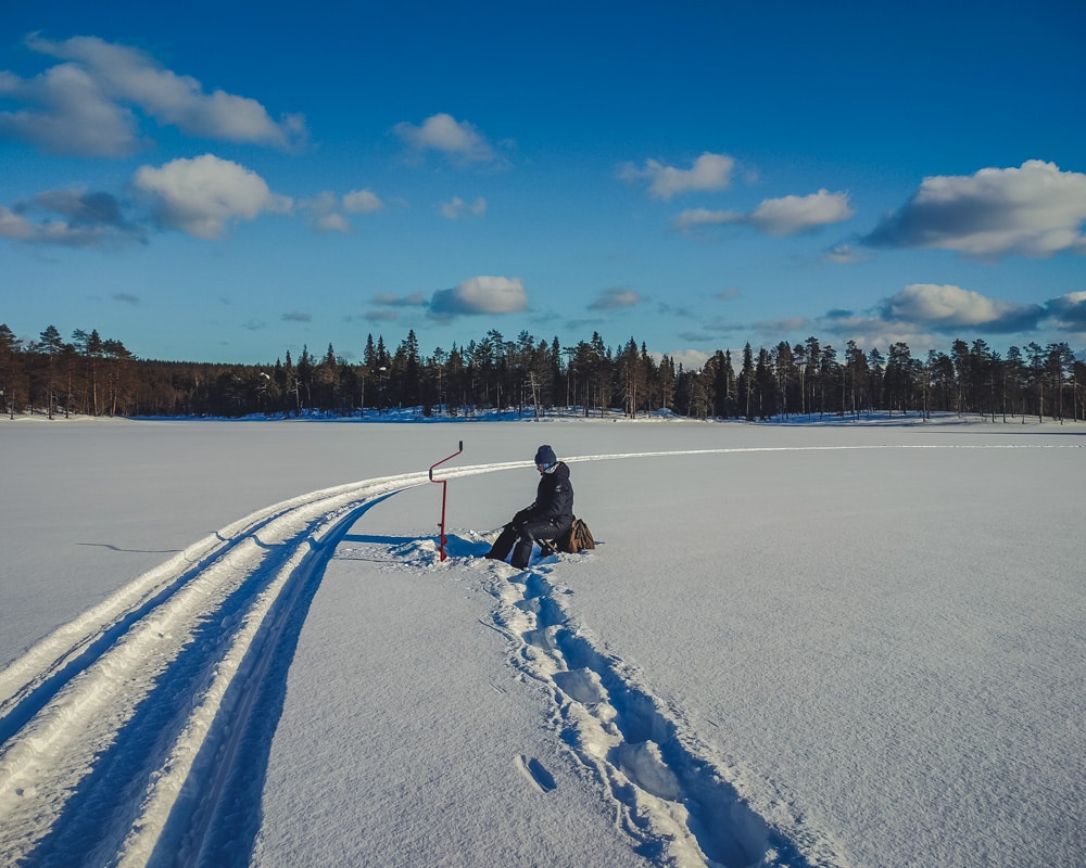 17.3.2023 Ice Fishing in Rovaniemi, Lapland.