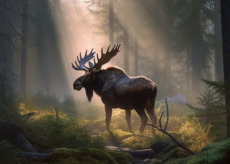 Painting of a majestic moose.