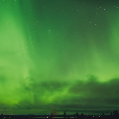 22.10.2022 Green Northern Lights in Rovaniemi, Lapland.