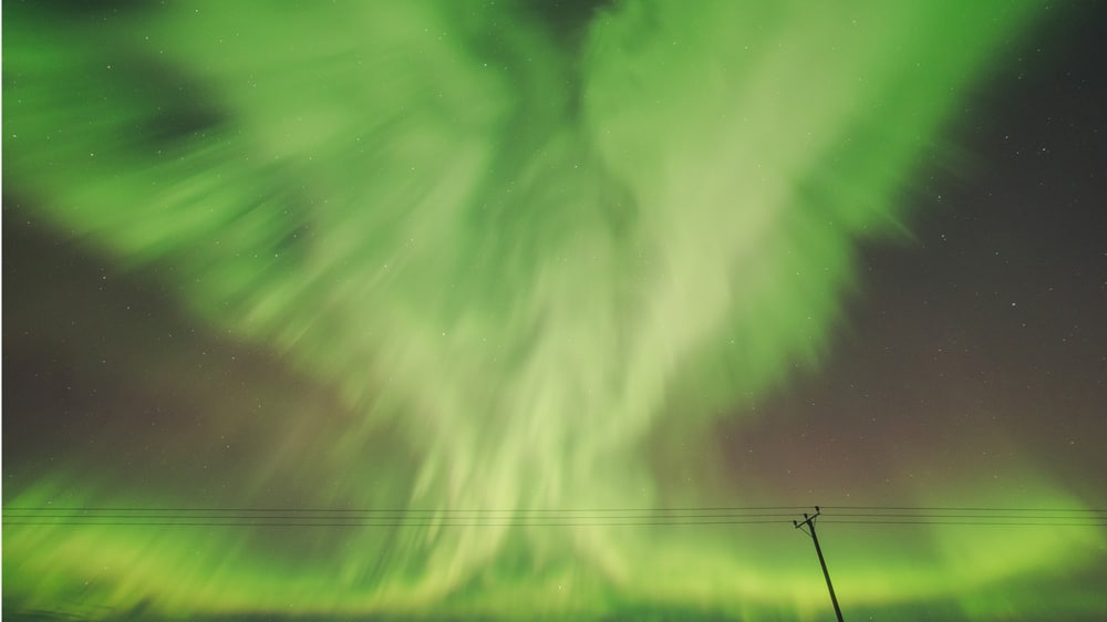 23.3.2023 Northern lights spiritual shape in Rovaniemi, Lapland.
