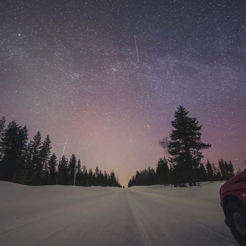 23.3.2023 Road under millions of stars, Rovaniemi Lapland.