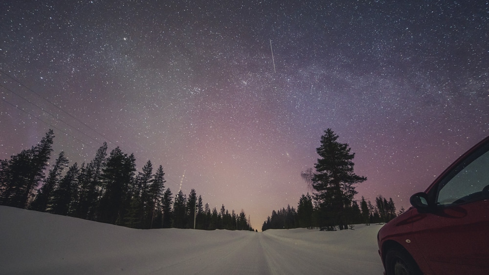 23.3.2023 Road under millions of stars, Rovaniemi Lapland.