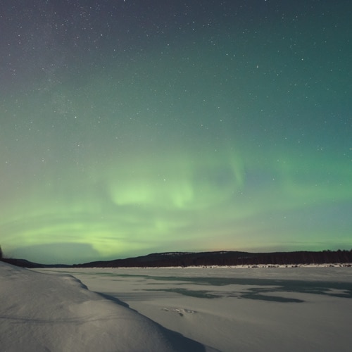 4.1.2020 River Ounasjoki under the northern lights.